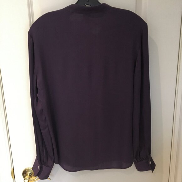 Dark-purple silk blouse, US6 - Picture 4 of 5